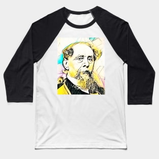 Charles Dickens Portrait | Charles Dickens Artwork 2 Baseball T-Shirt